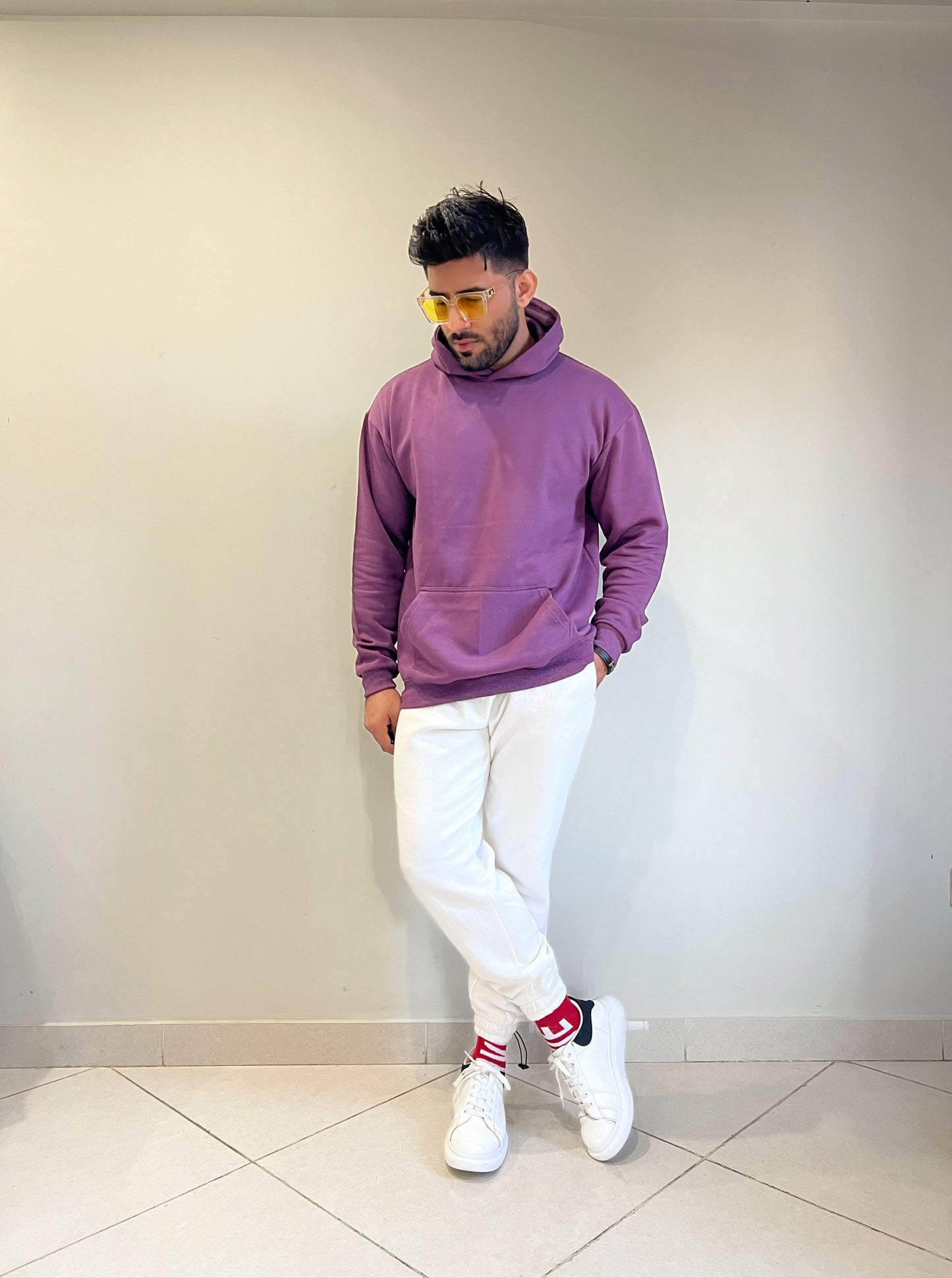 Shop Dark Purple Drop Shoulder Hoodie - UNISEX Online in Pakistan
