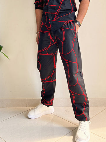 Red & Black Pant - Shop Now - Checkmate Atelier