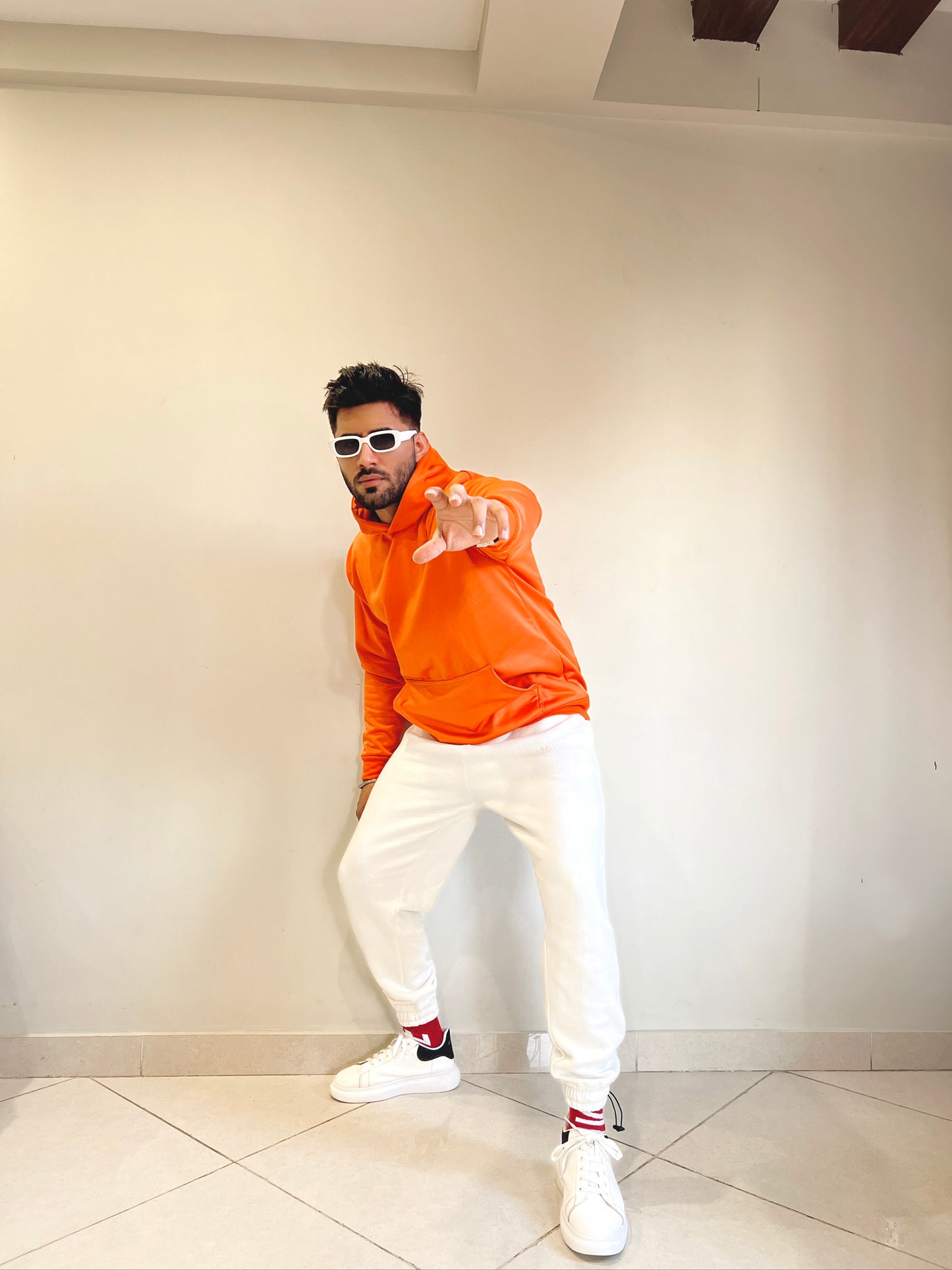 Shop Orange Drop Shoulder Hoodie - UNISEX Online in Pakistan