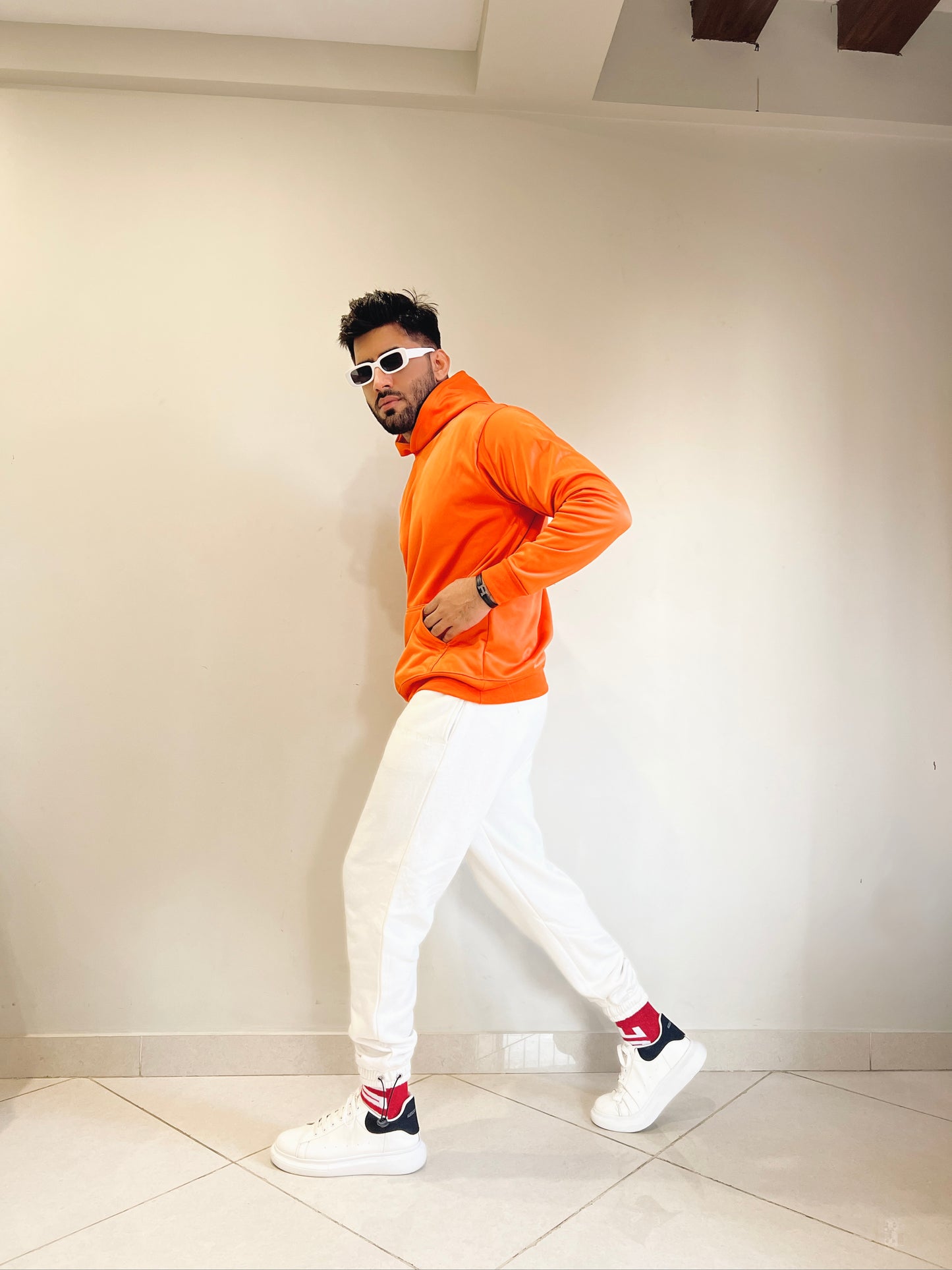 Shop Orange Drop Shoulder Hoodie - UNISEX Online in Pakistan