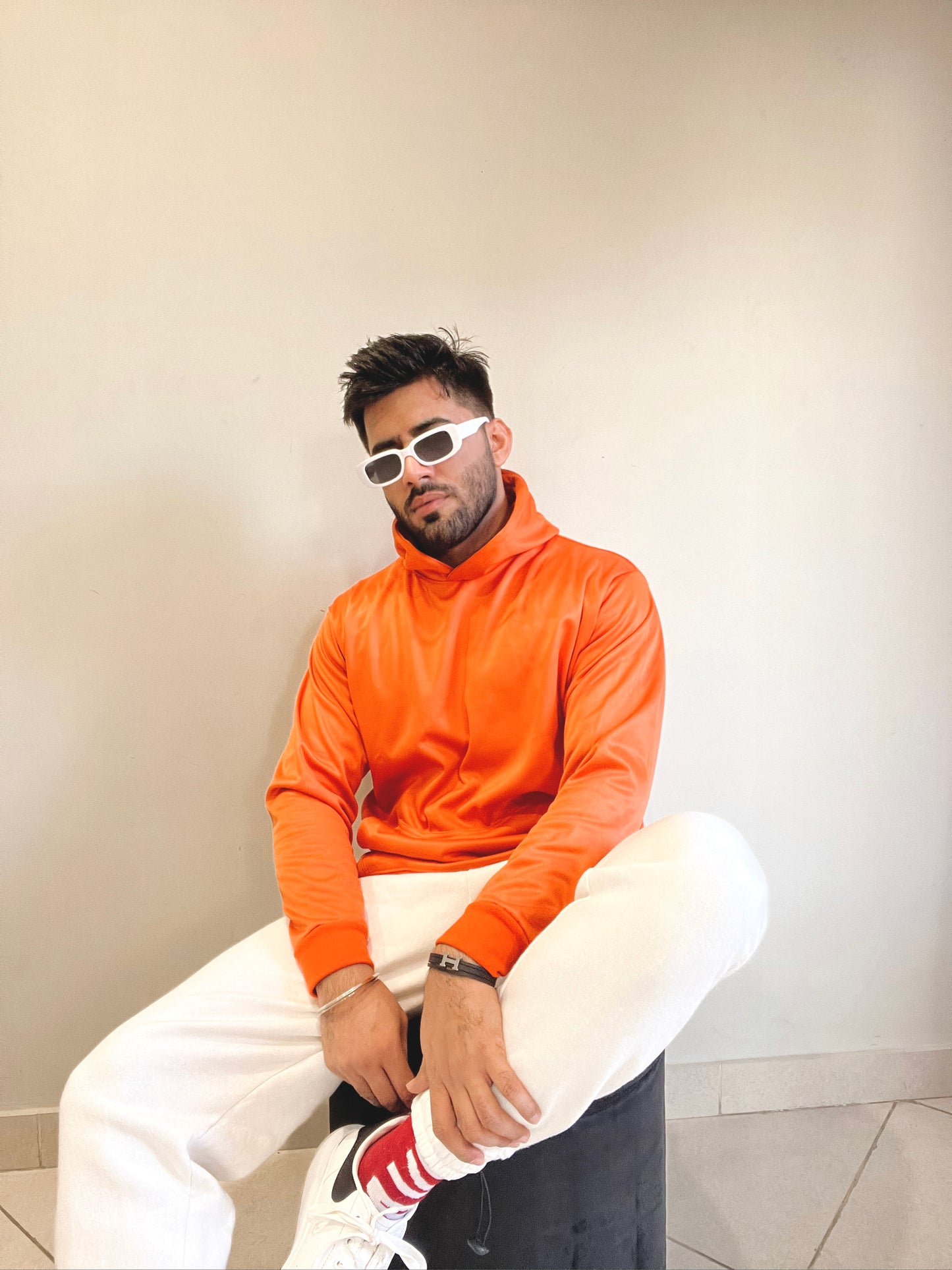 Shop Orange Drop Shoulder Hoodie - UNISEX Online in Pakistan