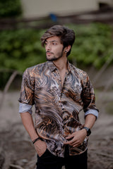 Mutated Tiger Print Casual Shirt - Checkmate Atelier - Official Online Store