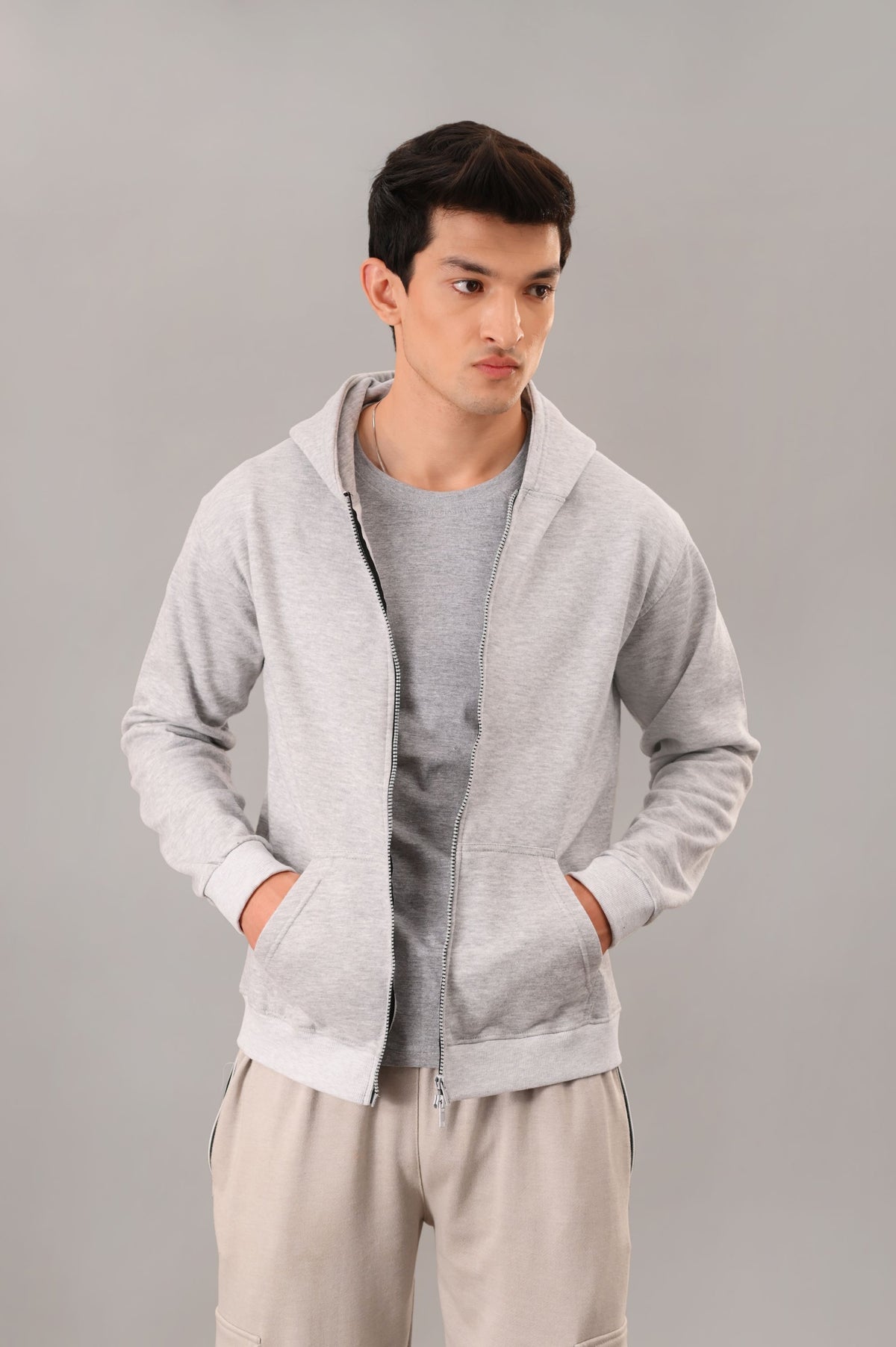 Gray Zipper Hoodie (2XL - 3XL) - M - Checkmate Atelier - Official Online Store