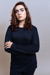 Black Full Sleeves T-Shirt - W - Checkmate Atelier - Official Online Store