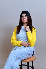 Yellow Raglan Full Sleeves T-Shirt - W - Checkmate Atelier - Official Online Store