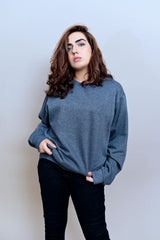 Charcoal Basic Sweatshirt - W - Checkmate Atelier - Official Online Store