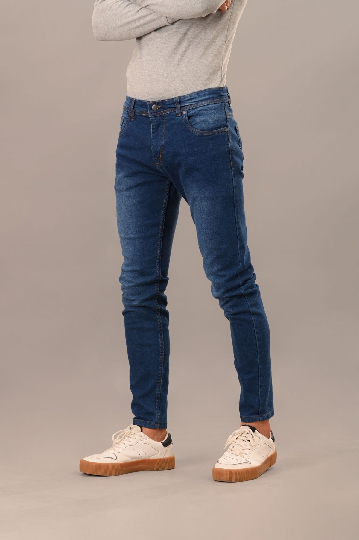 Indigo Blue Skinny Fit Jeans - Checkmate Atelier - Official Online Store