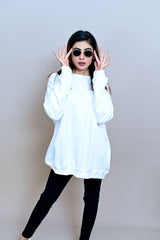 White Over Sized Sweatshirt - W - Checkmate Atelier - Official Online Store