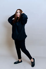 Black Over Sized Hoodie - W - Checkmate Atelier - Official Online Store