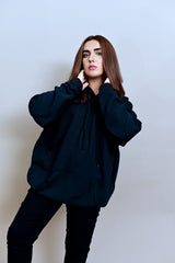 Black Over Sized Hoodie - W - Checkmate Atelier - Official Online Store