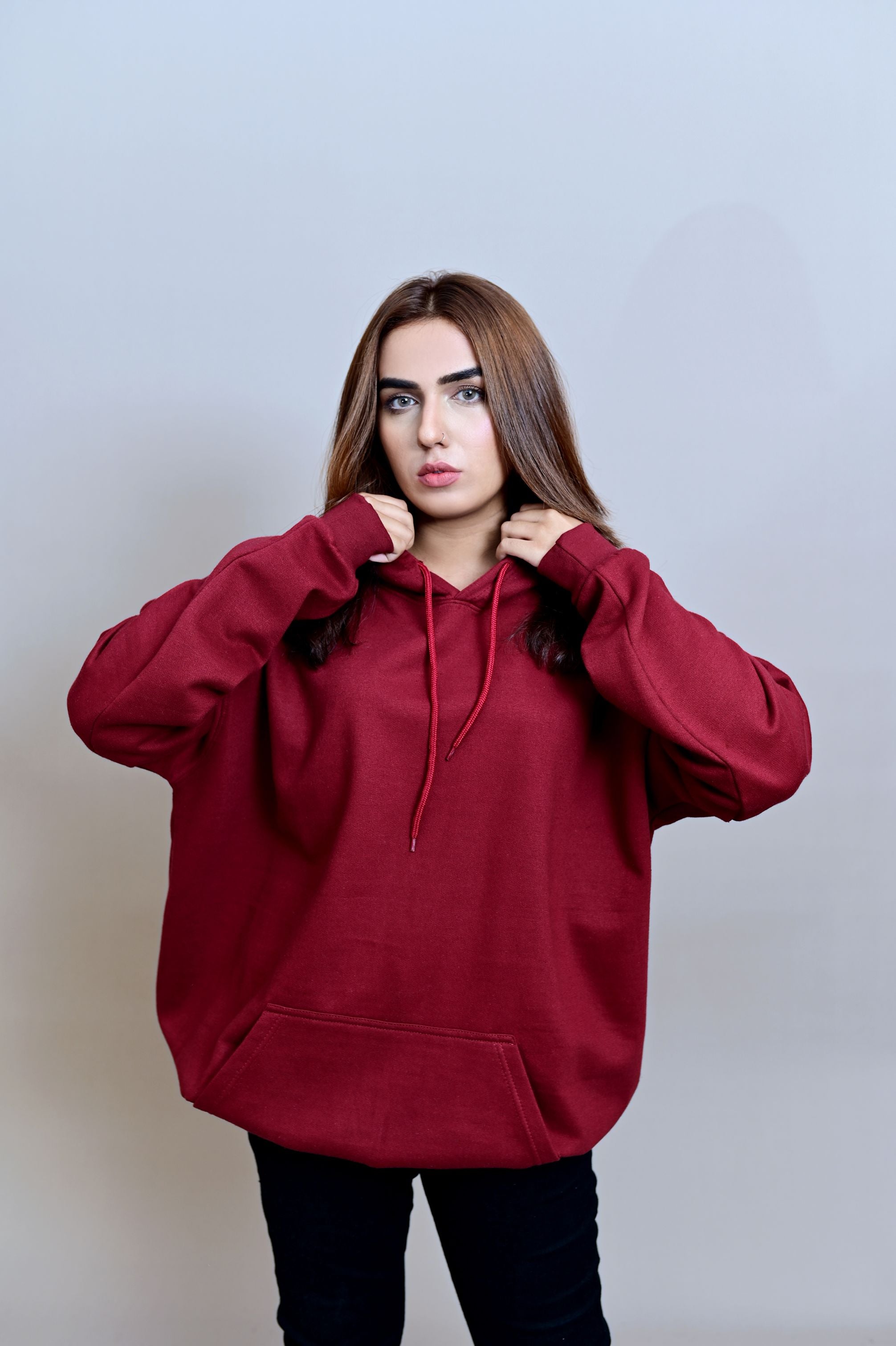 Maroon Over Sized Hoodie (UNISEX) - Shop Now - Checkmate Atelier