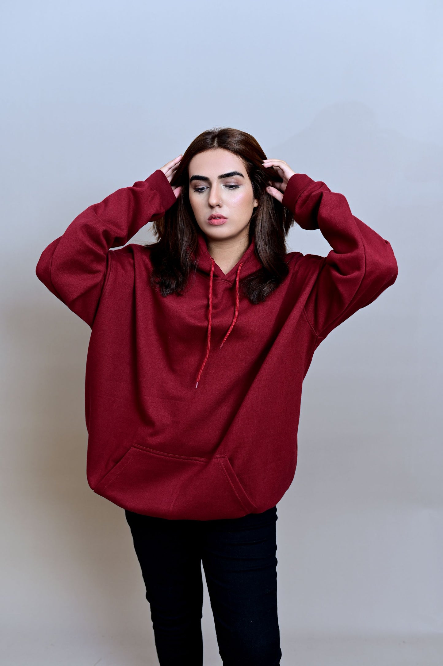 Shop Maroon Over Sized Hoodie (UNISEX) Online in Pakistan