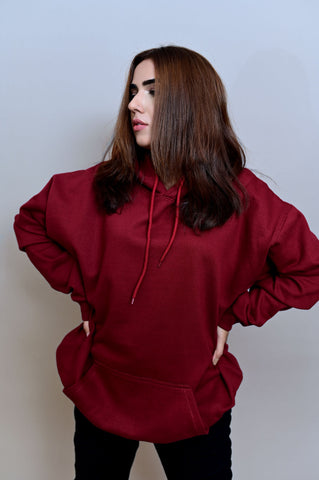 Maroon Over Sized Hoodie (UNISEX) - Shop Now - Checkmate Atelier