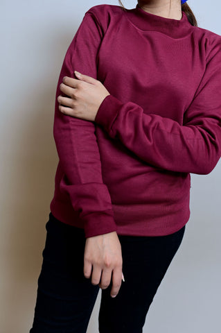 Maroon Basic Mock Neck - W - Shop Now - Checkmate Atelier