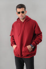 Maroon Over Sized Hoodie - M - Checkmate Atelier - Official Online Store
