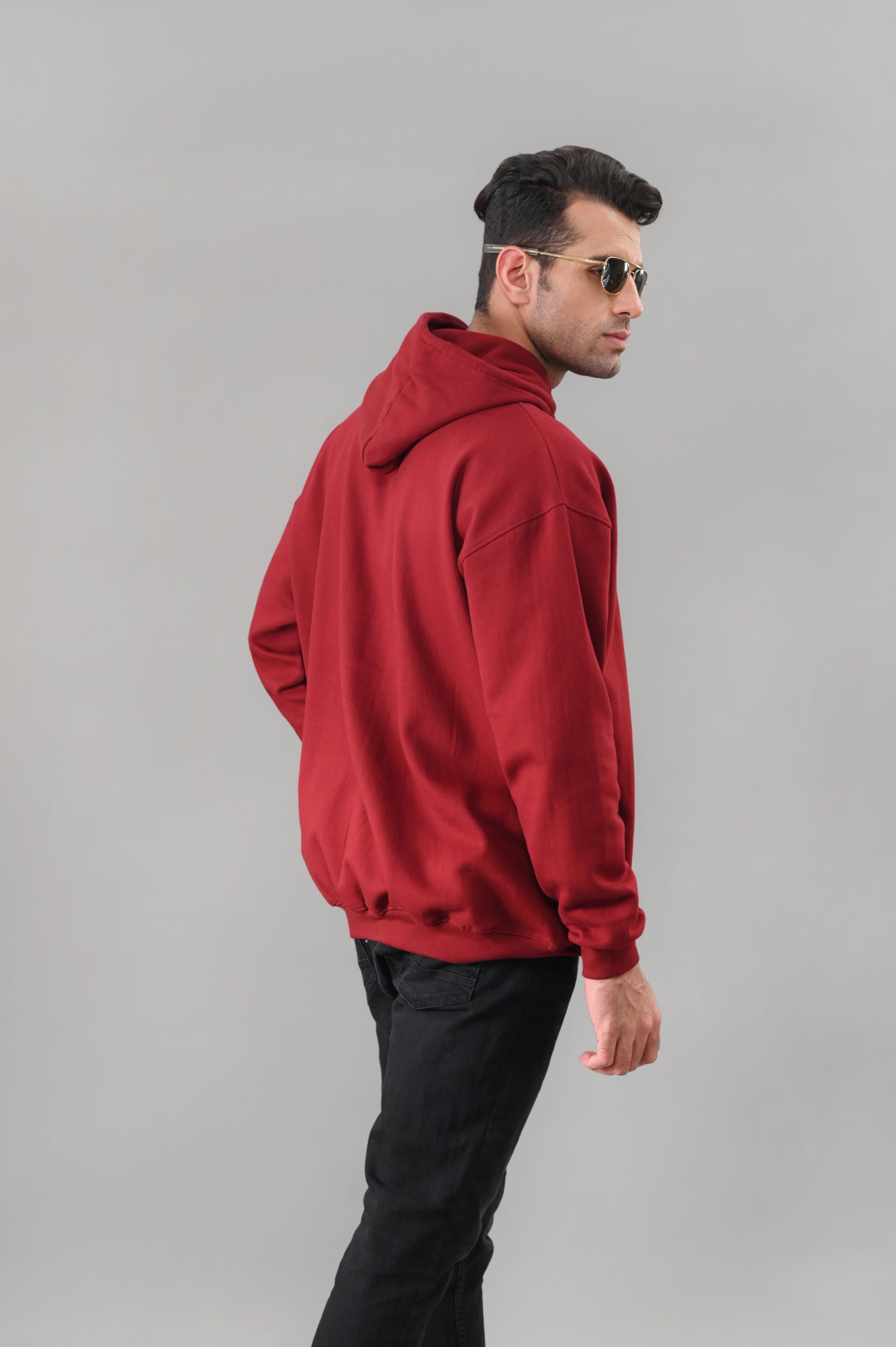 Maroon Over Sized Hoodie - M - Checkmate Atelier - Official Online Store