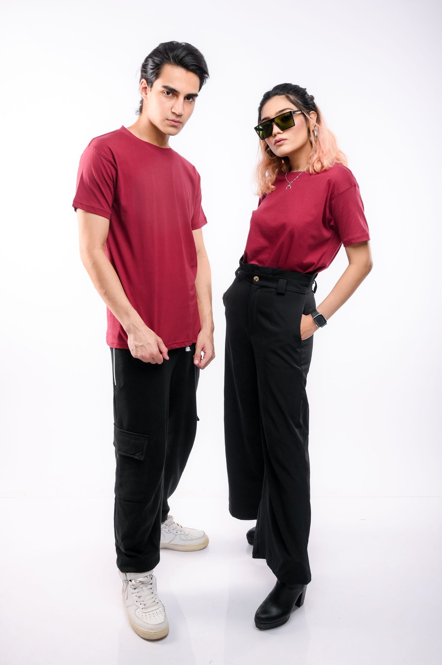 Shop Maroon Round Neck T-Shirt Online in Pakistan