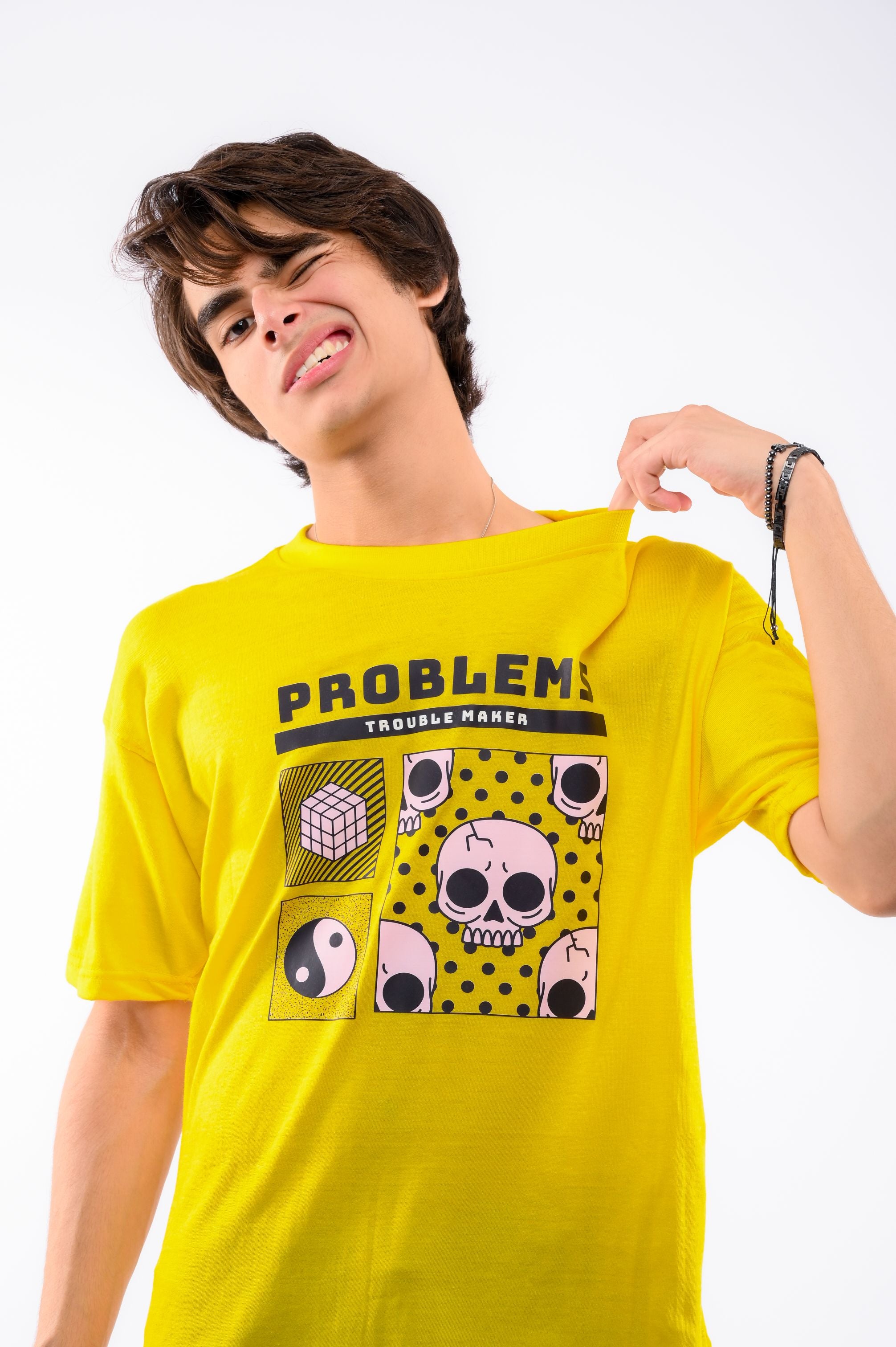 Problems Yellow Graphic T-Shirt