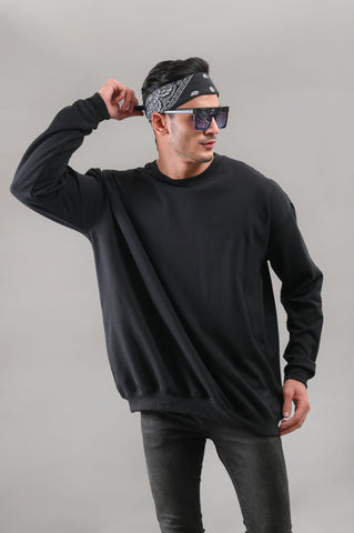 Black Over Sized Sweatshirt (UNISEX) - Shop Now - Checkmate Atelier