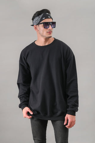 Black Over Sized Sweatshirt (UNISEX) - Shop Now - Checkmate Atelier