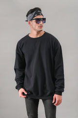 Black Over Sized Sweatshirt - M - Checkmate Atelier - Official Online Store