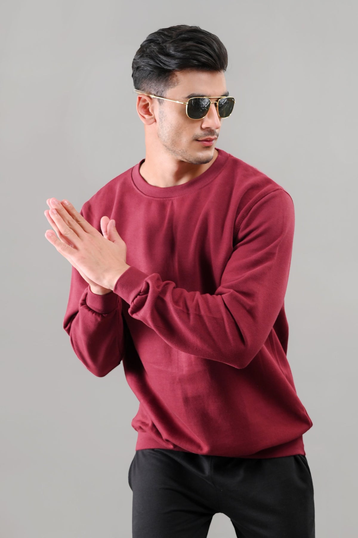 Maroon Basic Sweatshirt - M - Checkmate Atelier - Official Online Store