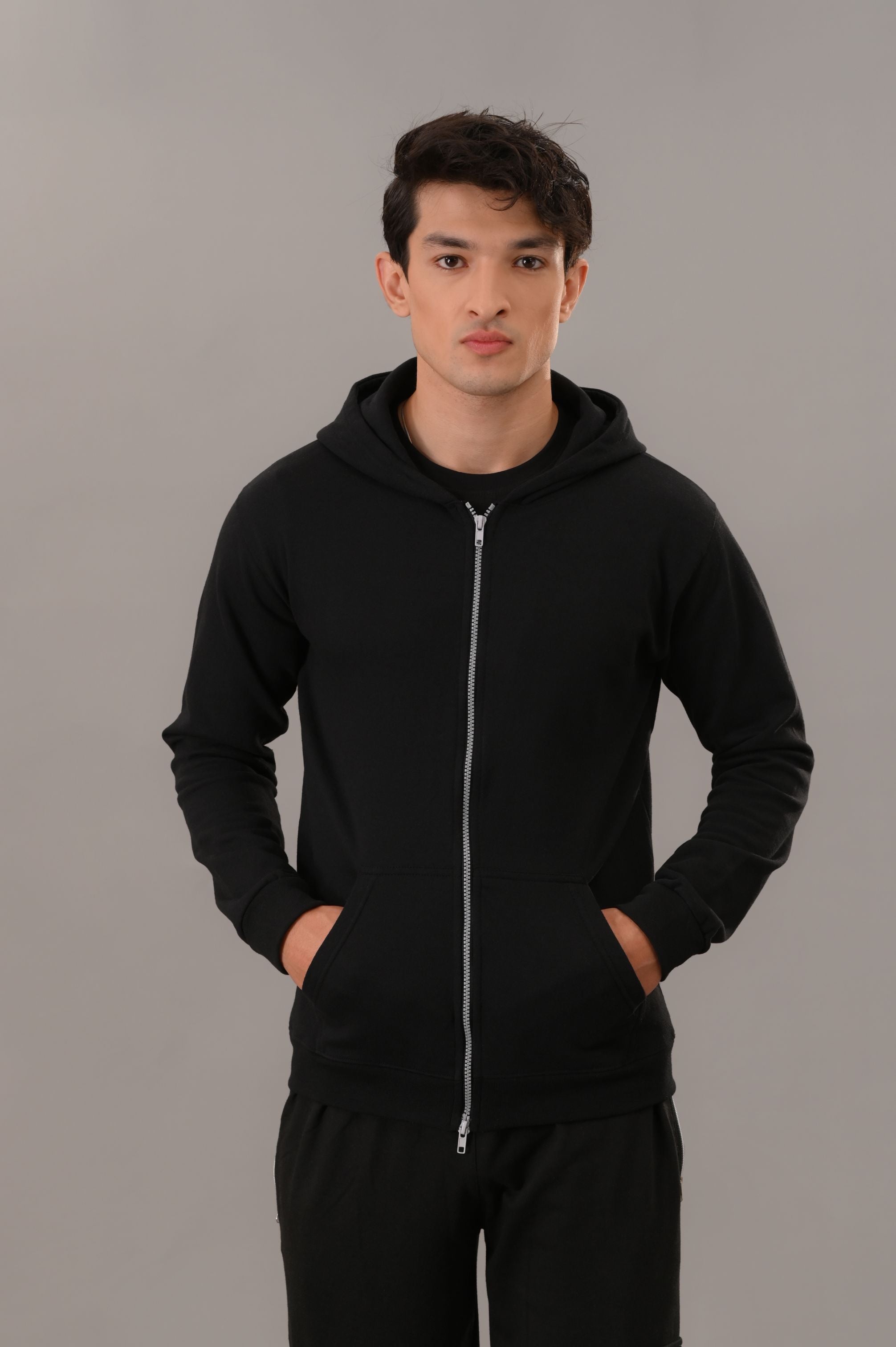 Black Zipper Hoodie - M - Checkmate Atelier - Official Online Store