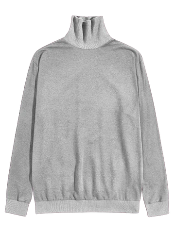 Gray Basic High Neck (2XL - 3XL - 4XL) - M - Shop Now - Checkmate Atelier