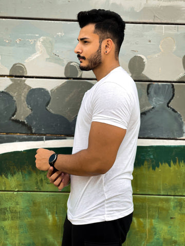 White Henley T-Shirt - Shop Now - Checkmate Atelier