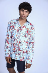 SKY FLORAL CASUAL SHIRT