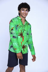 GREEN FLORAL CASUAL SHIRT