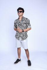 CREAMY ABSTRACT CASUAL SHIRT