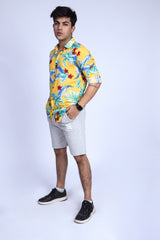 YELLOW FLORAL CASUAL SHIRT
