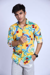 YELLOW FLORAL CASUAL SHIRT