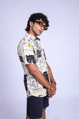 WHITE FUNKY OVERSIZED CASUAL SHIRT