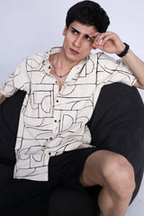 BLACK SHAPES OVERSIZED CASUAL SHIRT