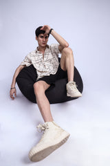 BLACK SHAPES OVERSIZED CASUAL SHIRT