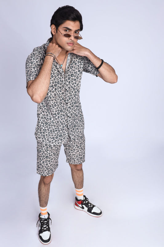 DULL CHEETA CO-ORD SET - Checkmate Atelier