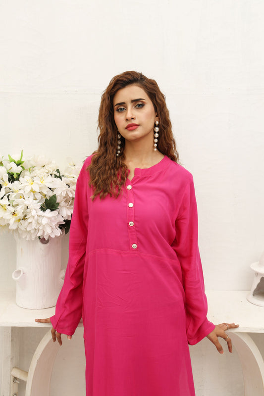 Shop FUSCIA SOLID SUIT Online in Pakistan