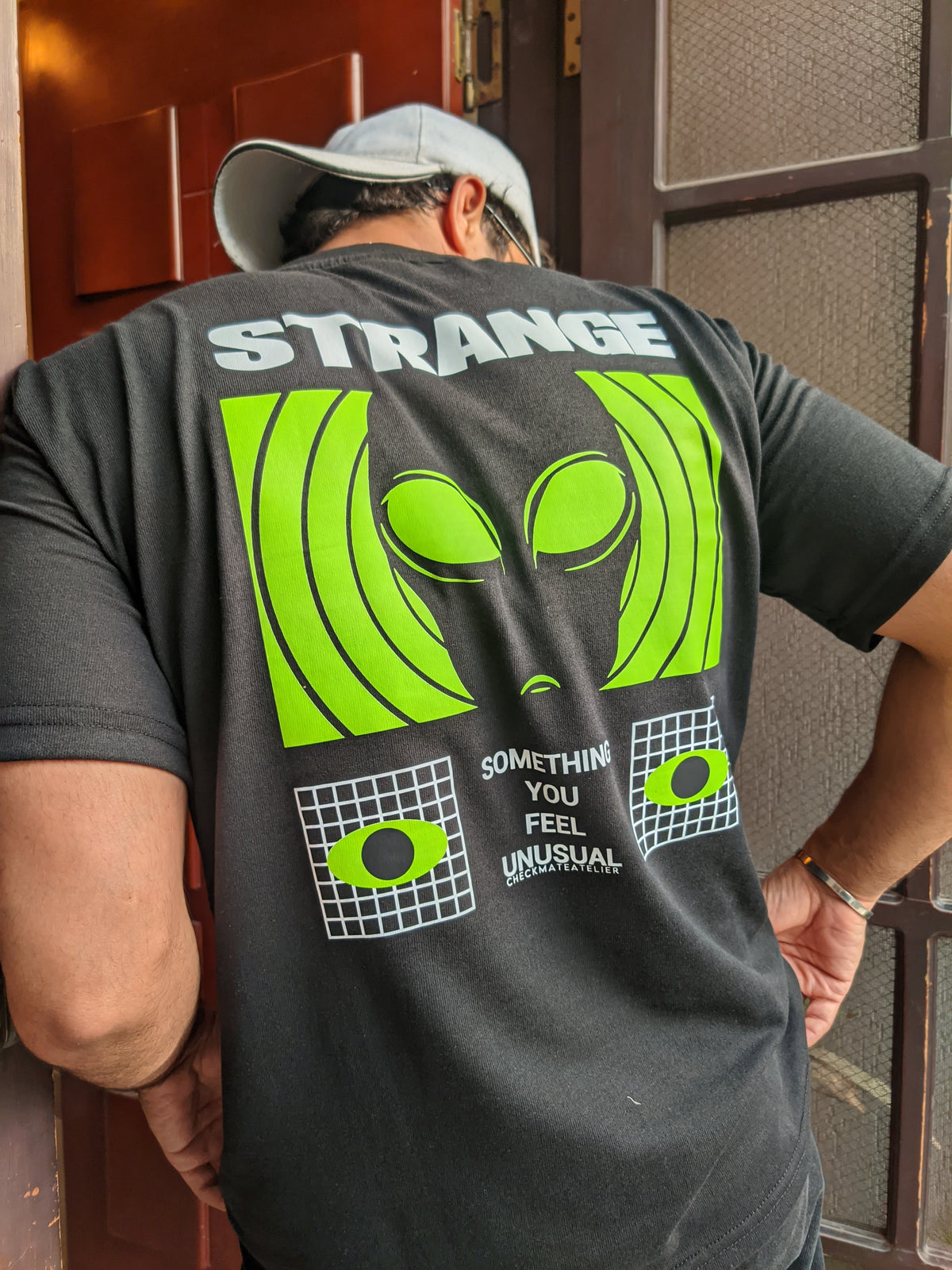 Strange Black Graphic Front/Back T-Shirt
