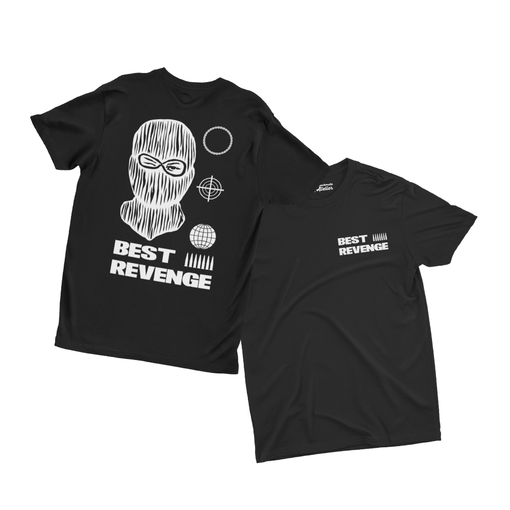 Best Revenge Black Graphic Front/Back T-Shirt