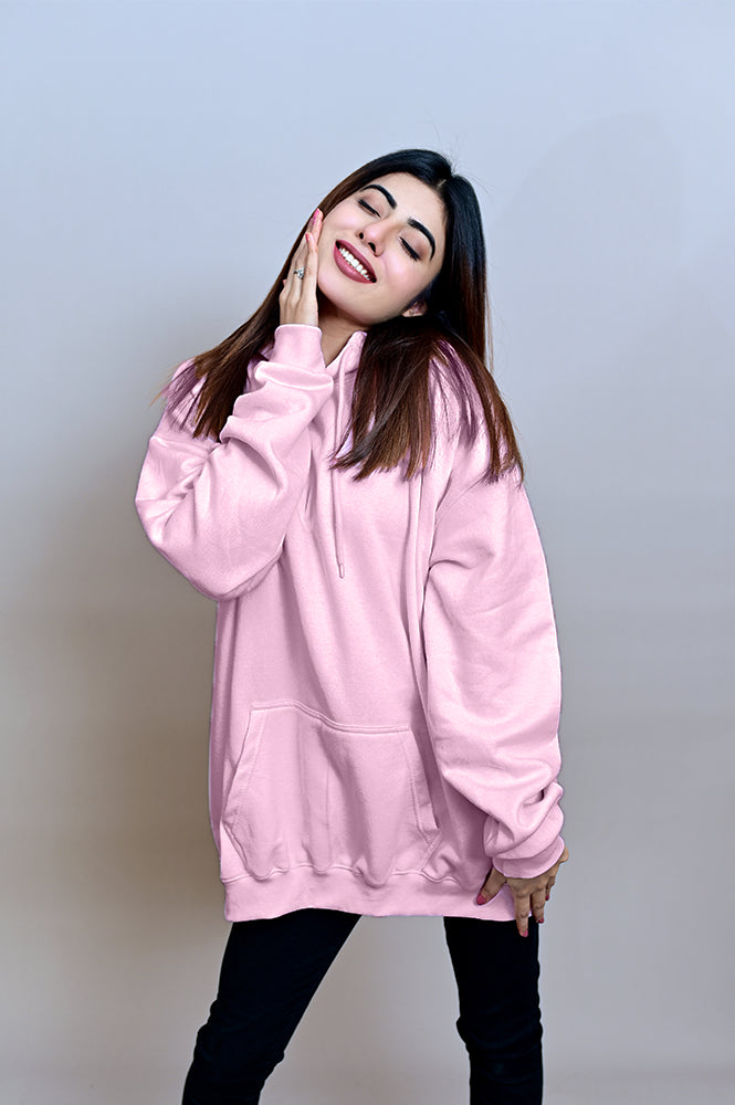 Pink Over Sized Hoodie - W