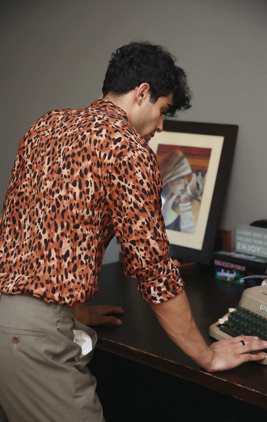 Dark Brown Cheetah Casual Shirt