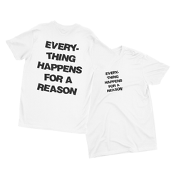 Everything Happens White B&W Front/Back T-Shirt - Checkmate Atelier - Official Online Store
