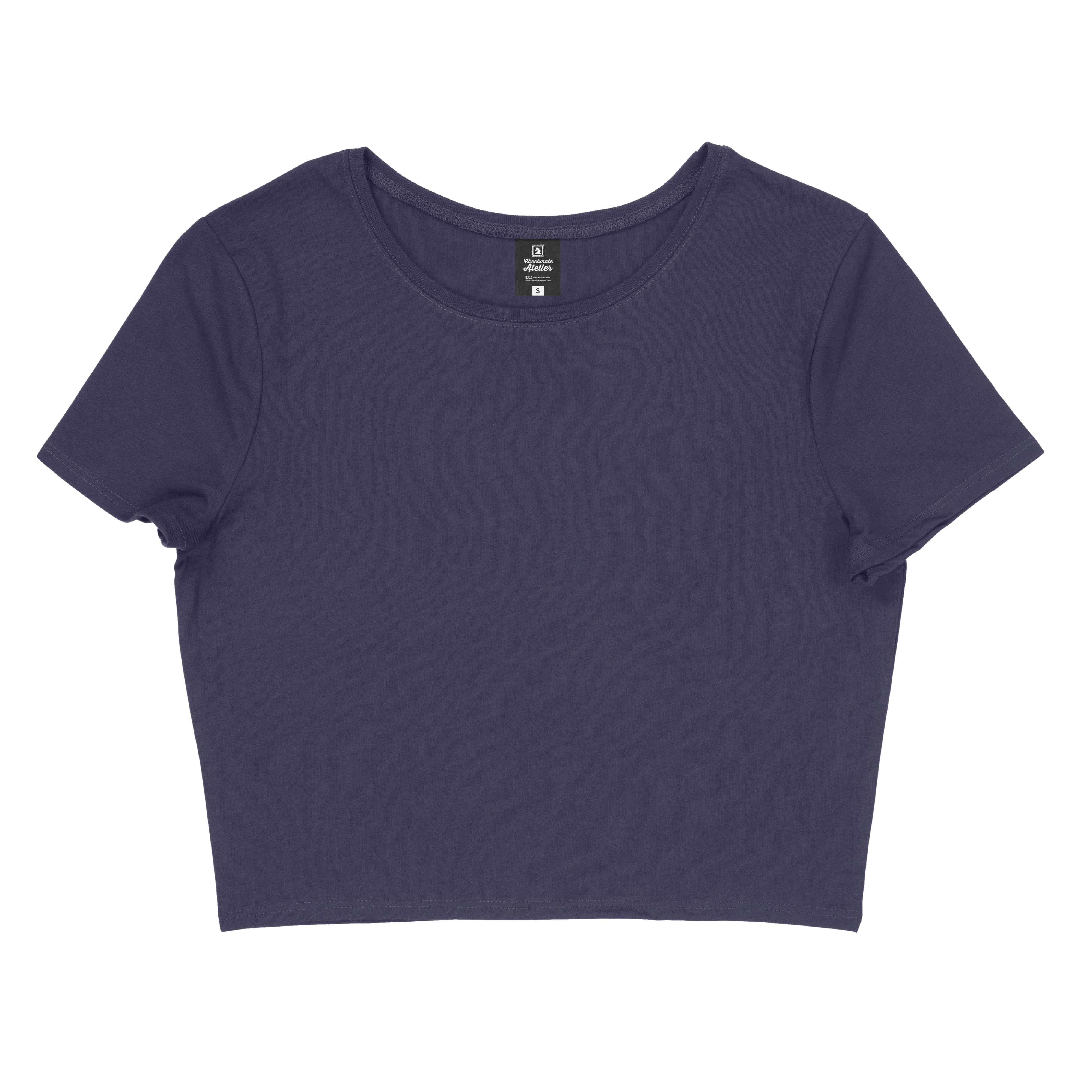 Navy Blue Crop Top - Checkmate Atelier - Official Online Store