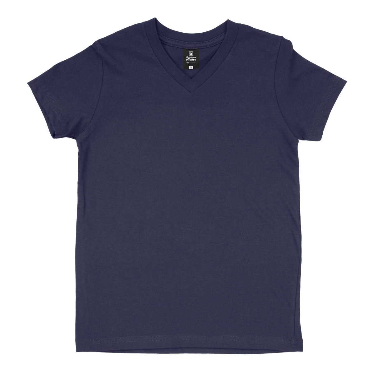 Navy Blue V-Neck T-Shirt - Checkmate Atelier - Official Online Store