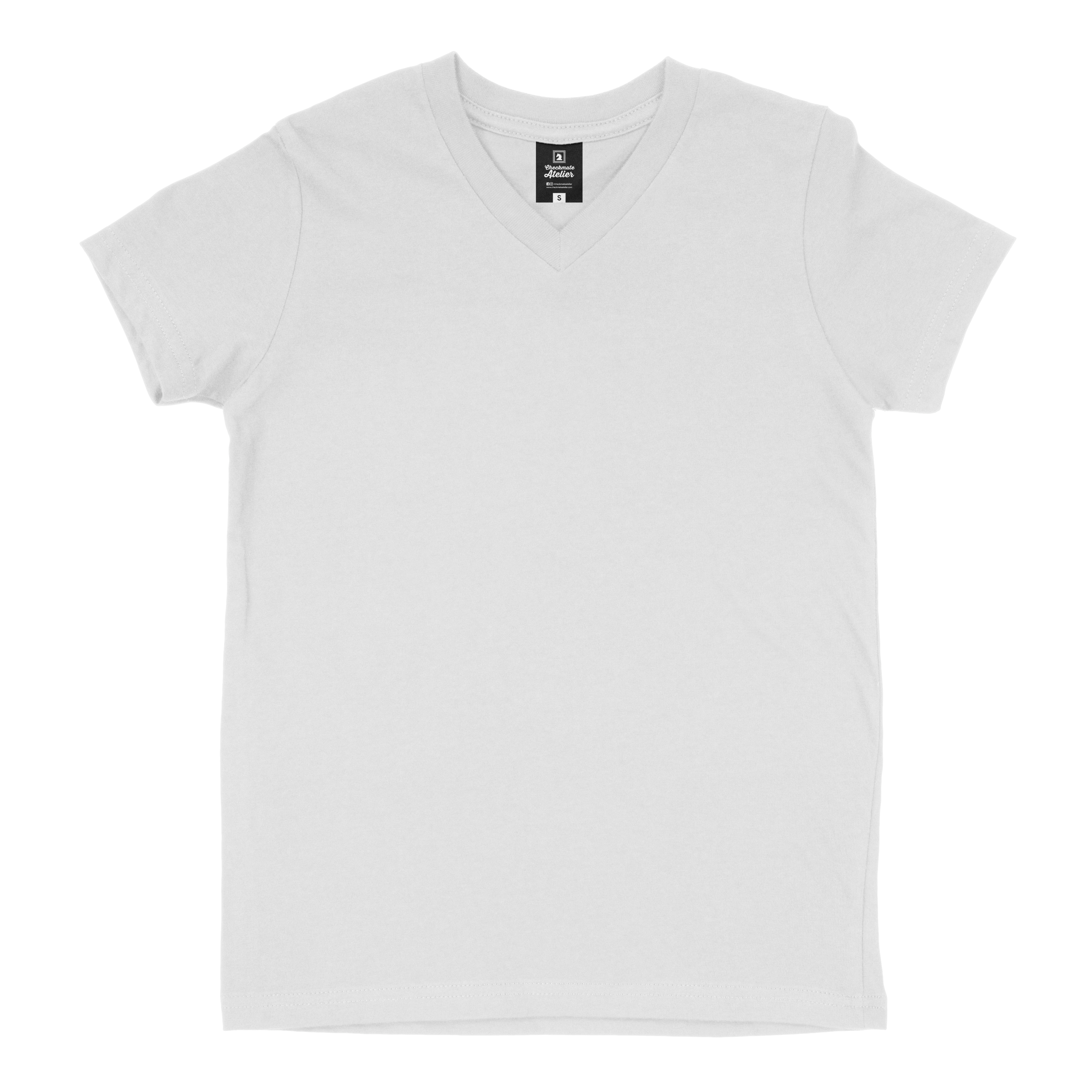 White V-Neck T-Shirt - Checkmate Atelier - Official Online Store